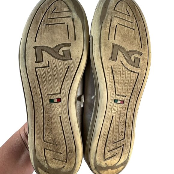 NeroGiardini Retro Beige Leather Sneakers With Patent Womens 36 vintage glam - Picture 6 of 10